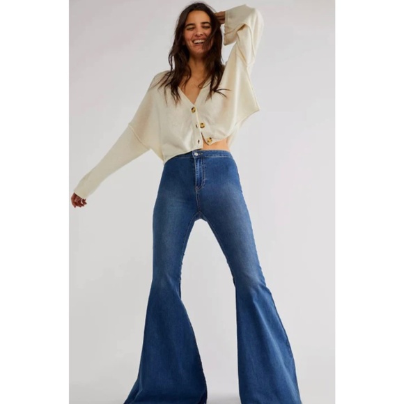 Free People Denim - Free People Just Float On Flare Jeans Size 31 Jericho Blue
